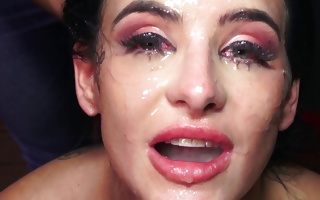 Barbie Esm enjoys getting her face covered in jizz shots